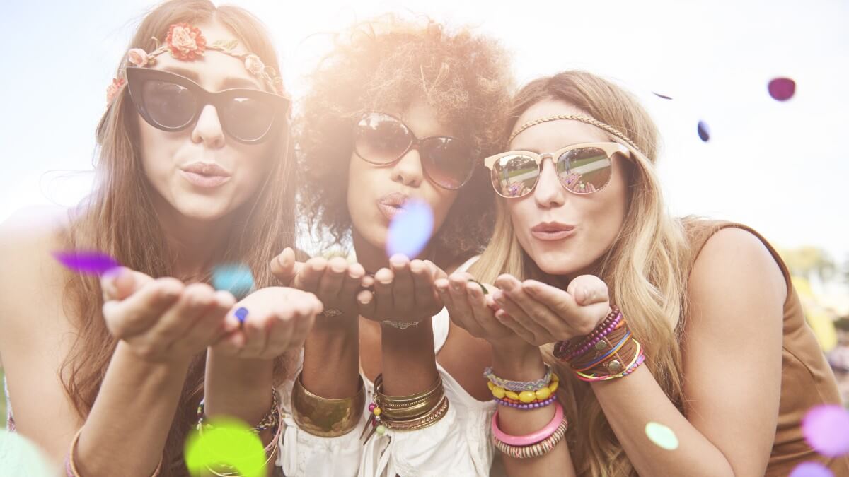Girls At Festival Party