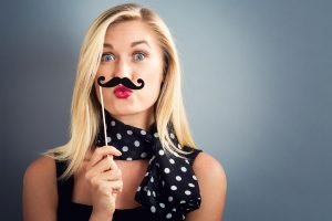 Young Woman Posing In Photobooth